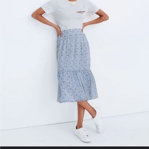 Madewell Tiered Peasant Midi Skirt in Climbing Floral